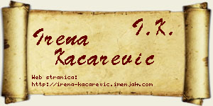 Irena Kačarević vizit kartica